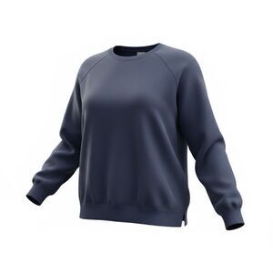 Women Navy Blue Cotton Sweatshirt Plus Size 2X Crewneck Fleece Athletic DIP